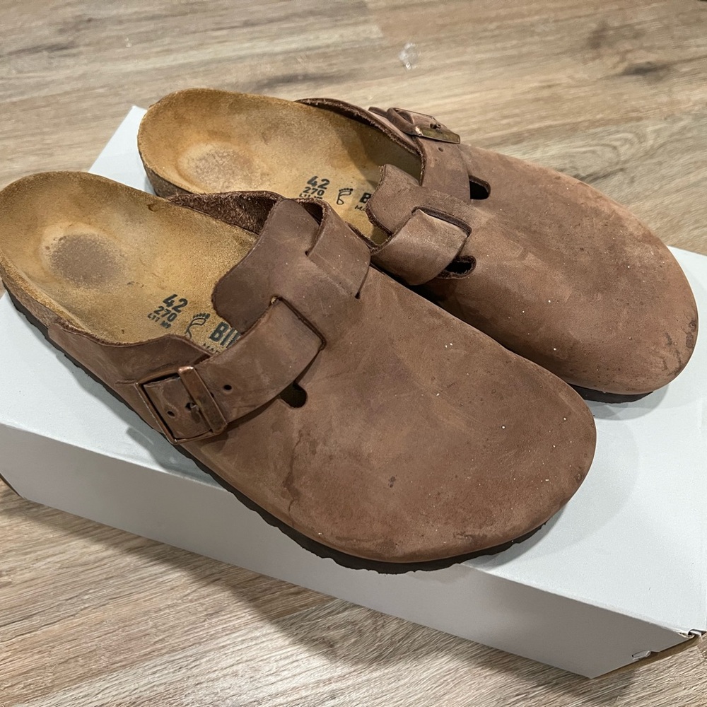 Birkenstock Brown Leather Footbed Sandals